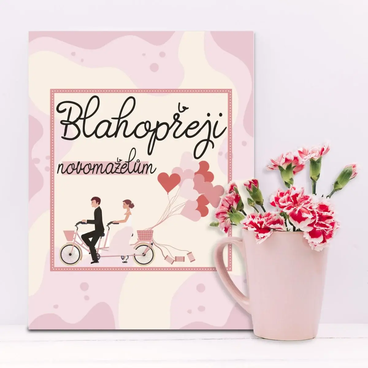 Dárková cedulka Blahopřeji novomanželům: 30x40 cm
