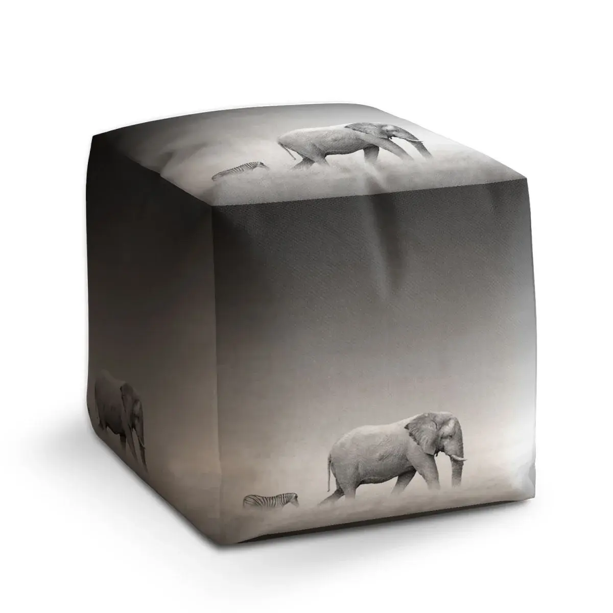 Taburet Cube Slon a zebra - 40x40x40 cm