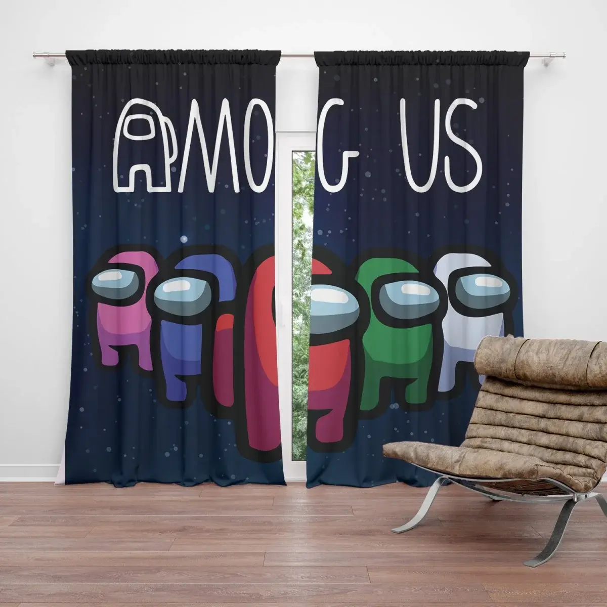 Závěs AMONG US ve vesmíru: 2ks 140x250cm