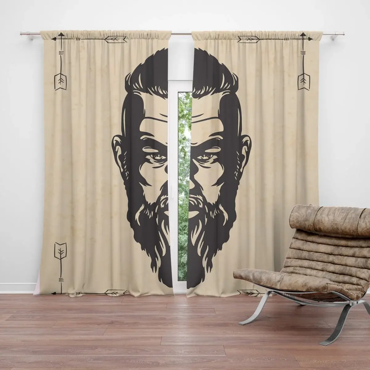 Závěs Vikingové Pergamen: 2ks 140x250cm