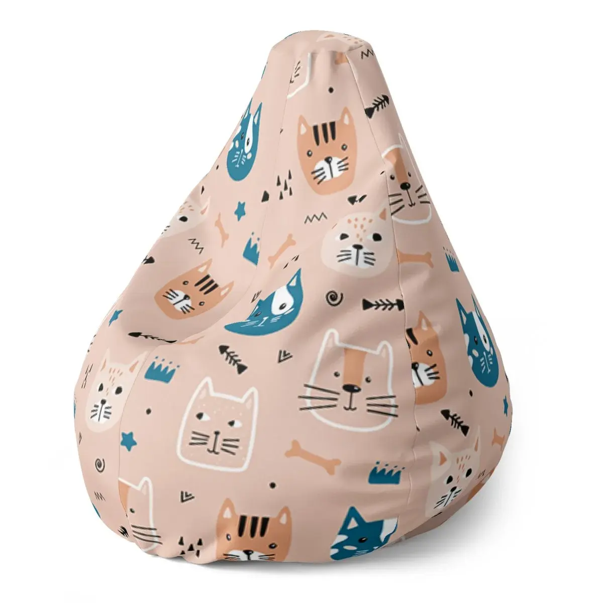Sedací vak Pear Barevné kočičky - 70 x 95 x 15 cm