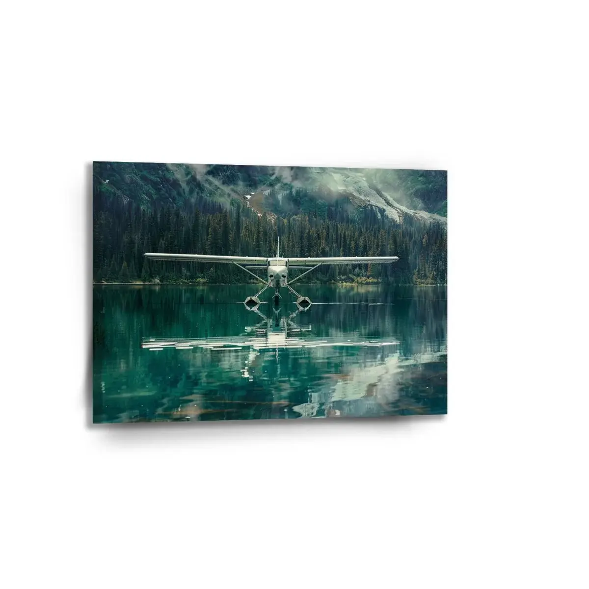 Obraz Hydroplán na horském jezeře - 90x60 cm