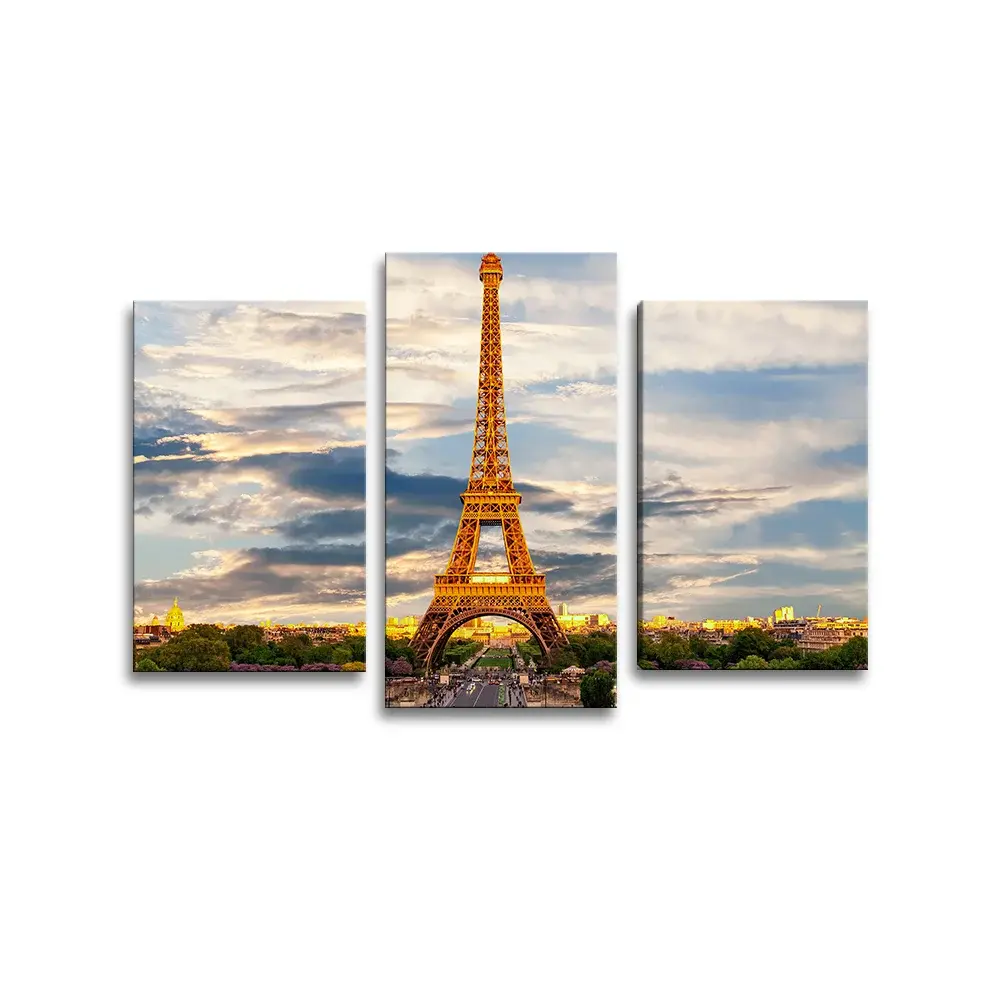 Obraz - 3-dílný Eiffel Tower 3 - 75x50 cm