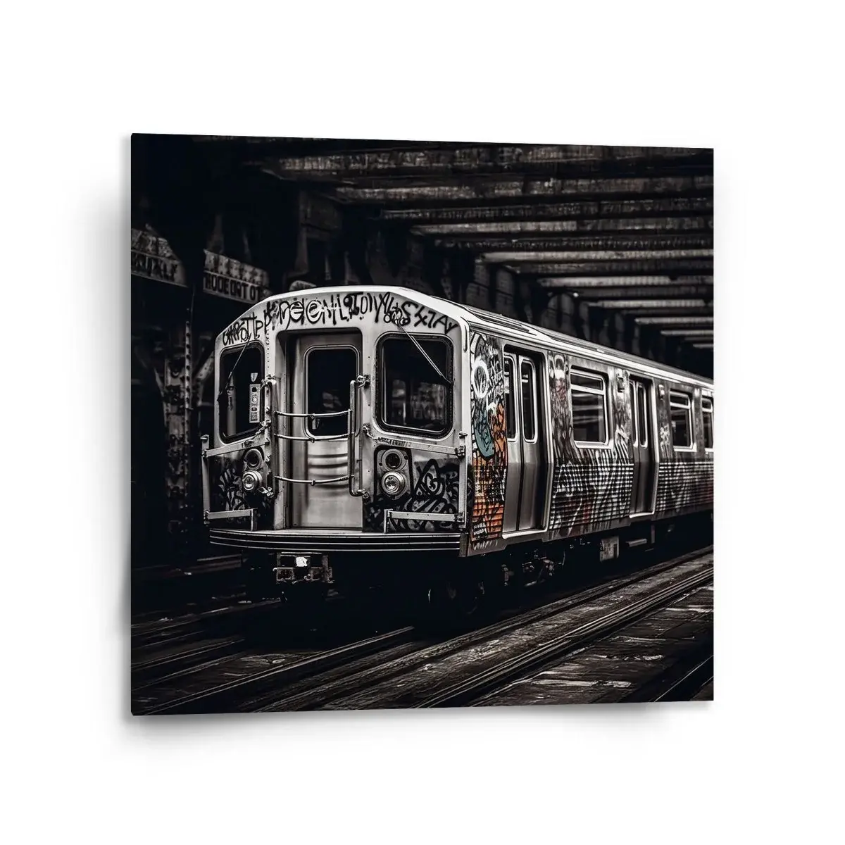 Obraz Městské metro s graffiti - 110x110 cm
