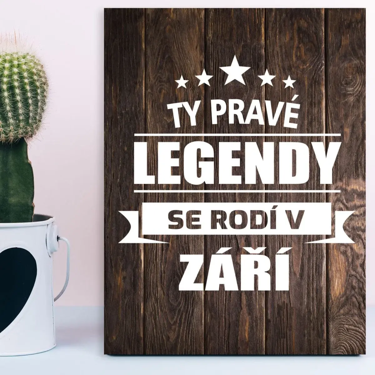 Dárková cedulka Ty pravé legendy se rodí v září: 30x40 cm