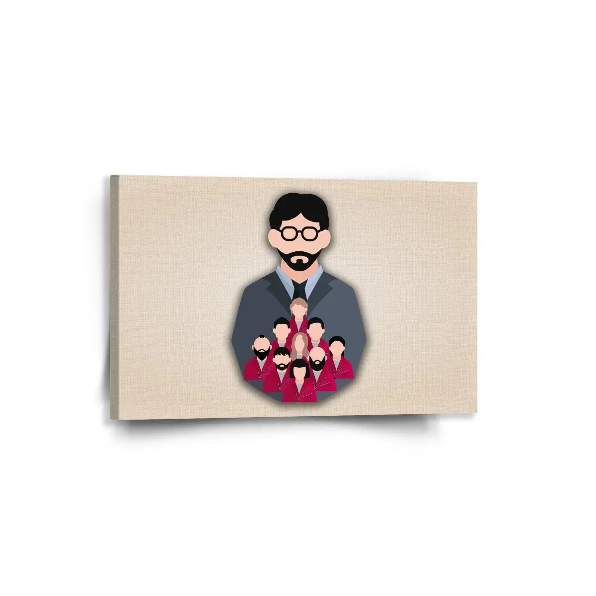 Obraz Money heist Profesor a jeho tým Béžová - 60x40 cm