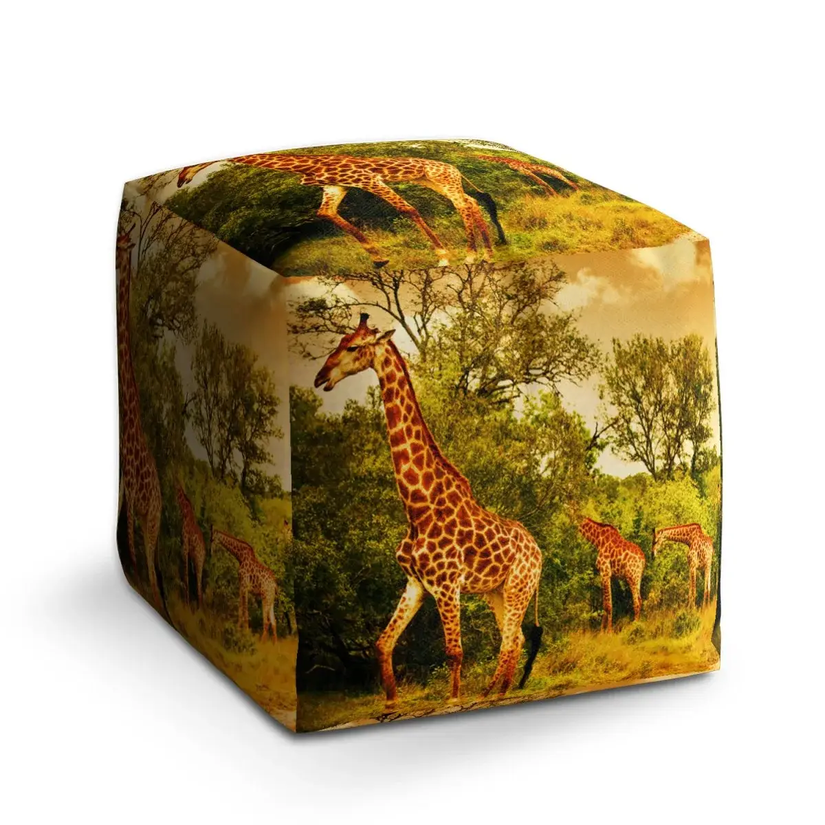 Taburet Cube Žirafy - 50x50x50 cm