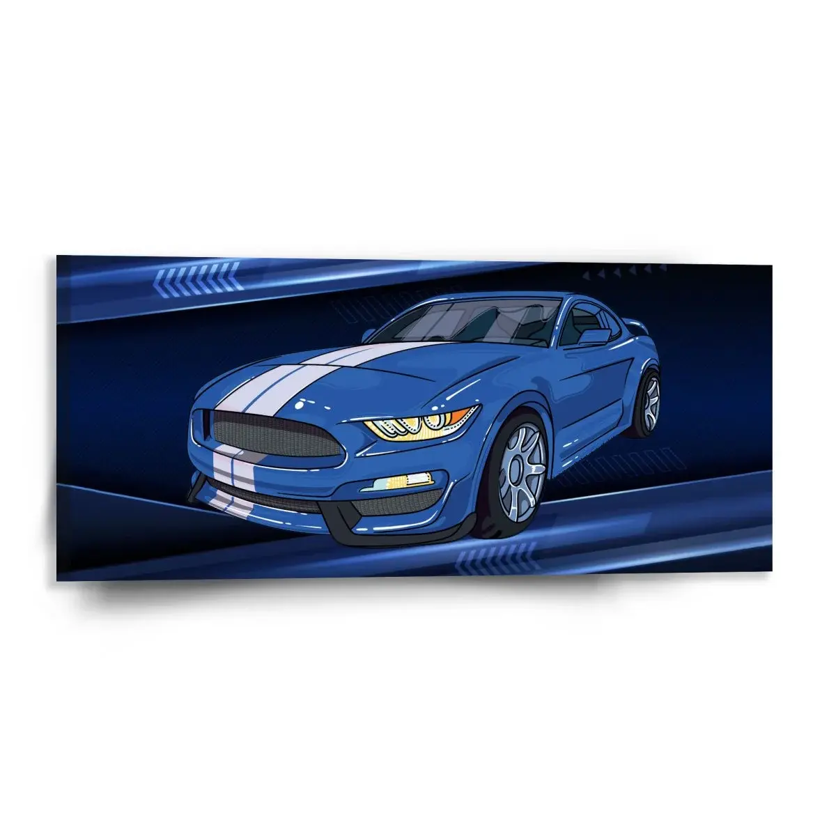 Obraz Mustang Modré pozadí s pruhy - 110x50 cm