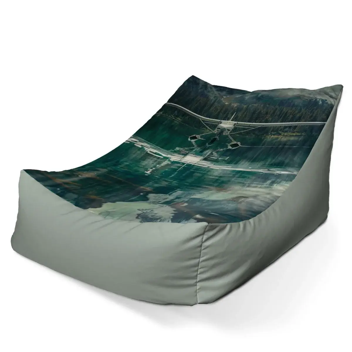 Sedací vak Lounge Hydroplán na horském jezeře - 80 x 95 x 50 cm
