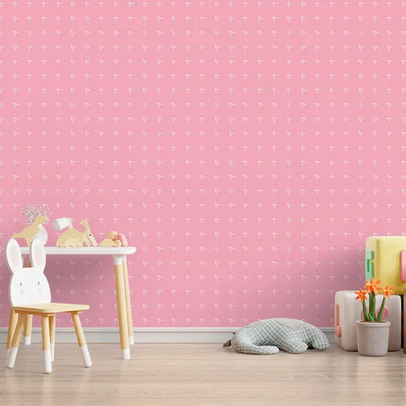 Tapeta Bílé čárky na růžové - 208x125 cm
