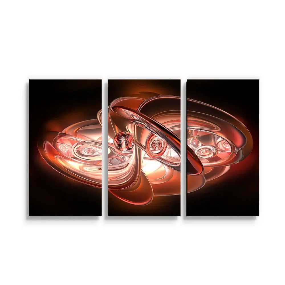Obraz - 3-dílný Červená abstrakce - 120x80 cm
