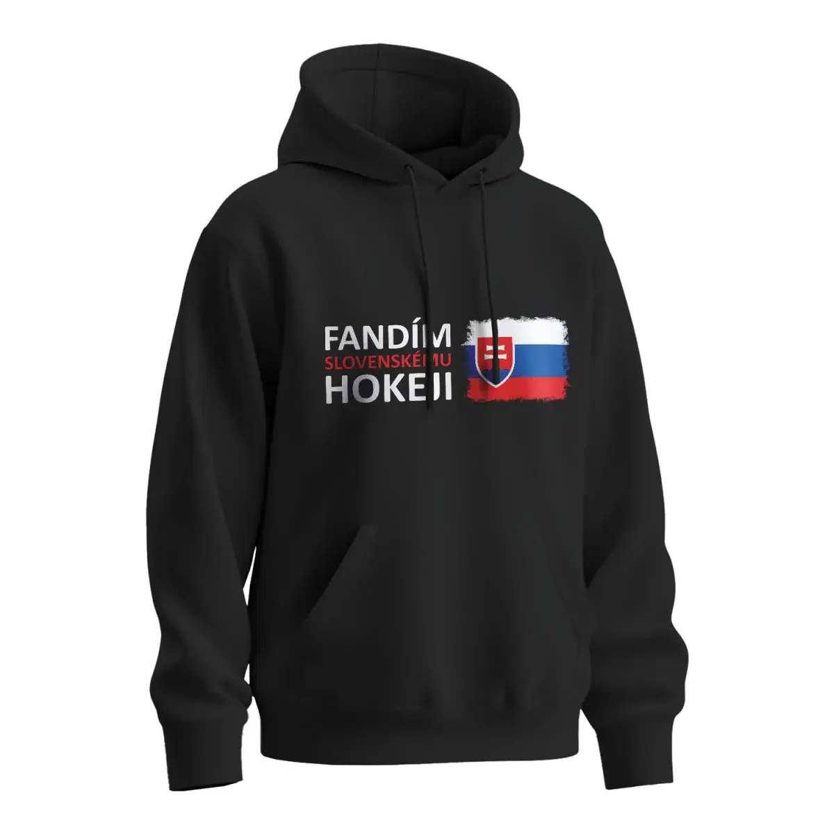 Mikina s potiskem Fandím slovenskému hokeji - černá 3XL