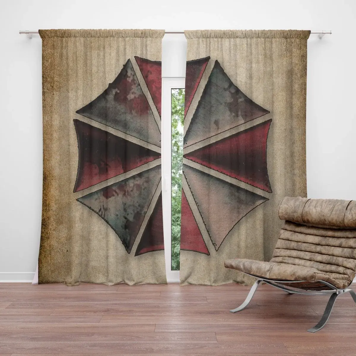 Závěs Resident Evil Umbrella Corporation Vintage: 2ks 140x250cm
