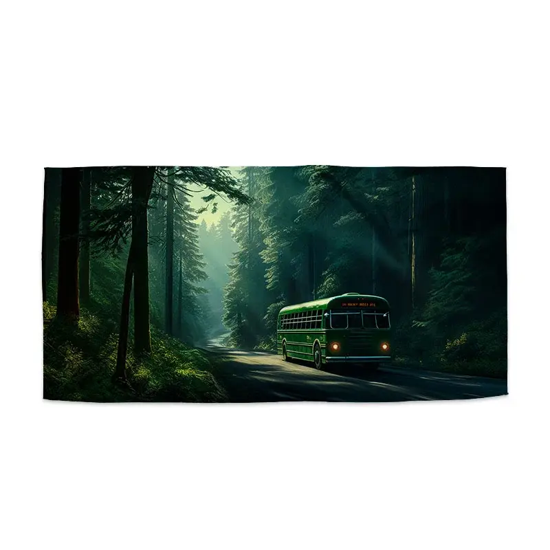 Ručník Zelený autobus v lese - 30x50 cm