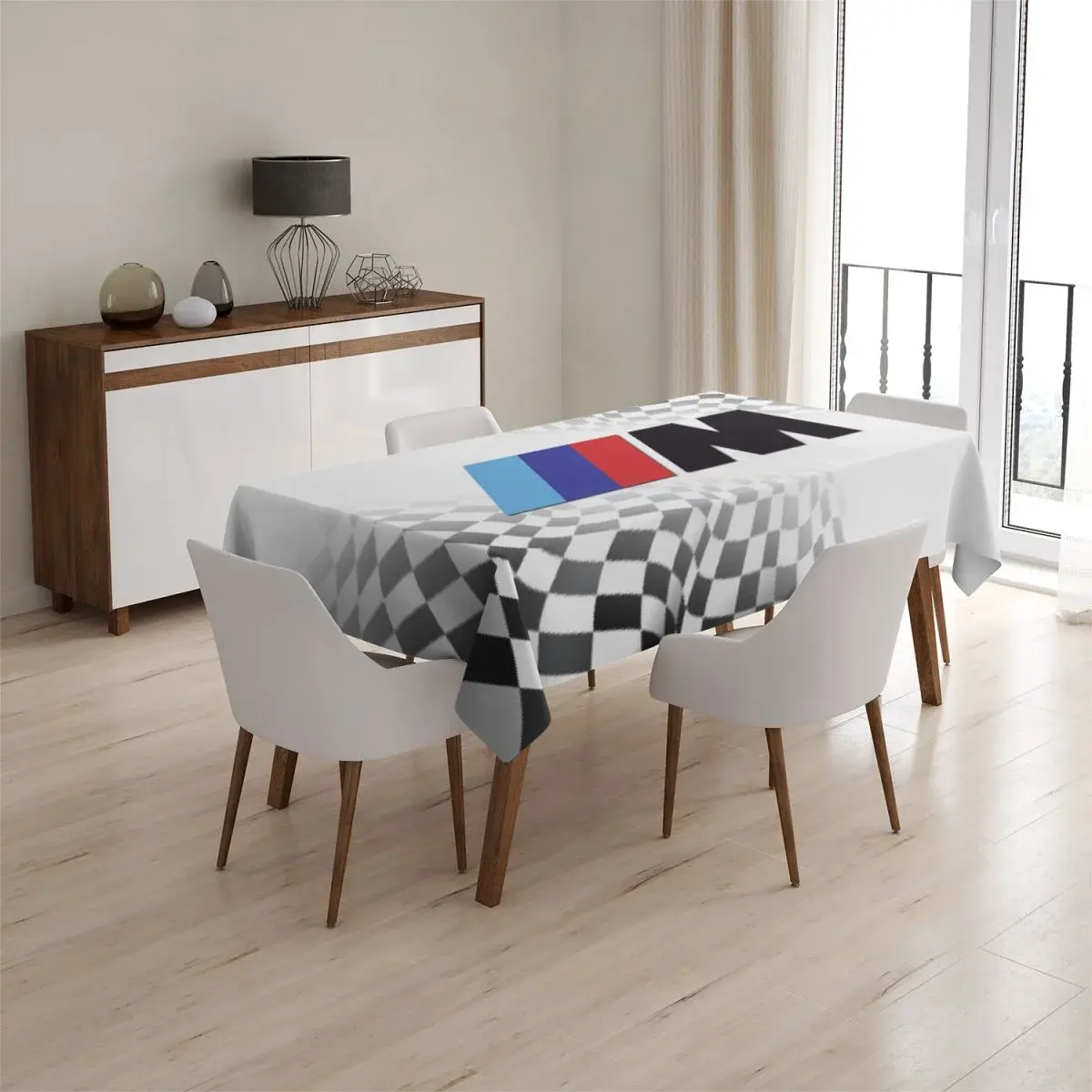 Ubrus MPERFORMANCE Šachovnice - 130x130 cm
