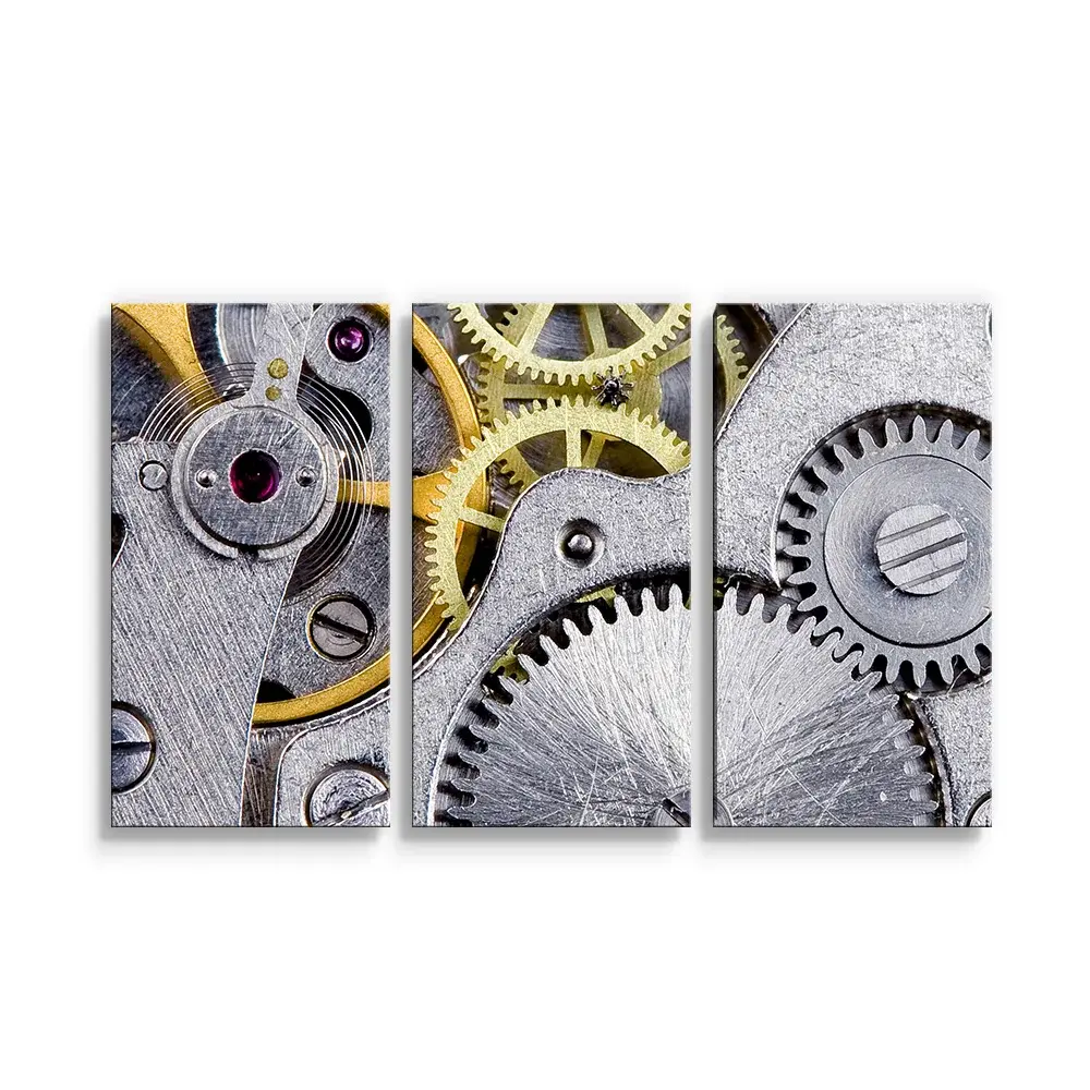 Obraz - 3-dílný Hodinový strojek - 120x80 cm