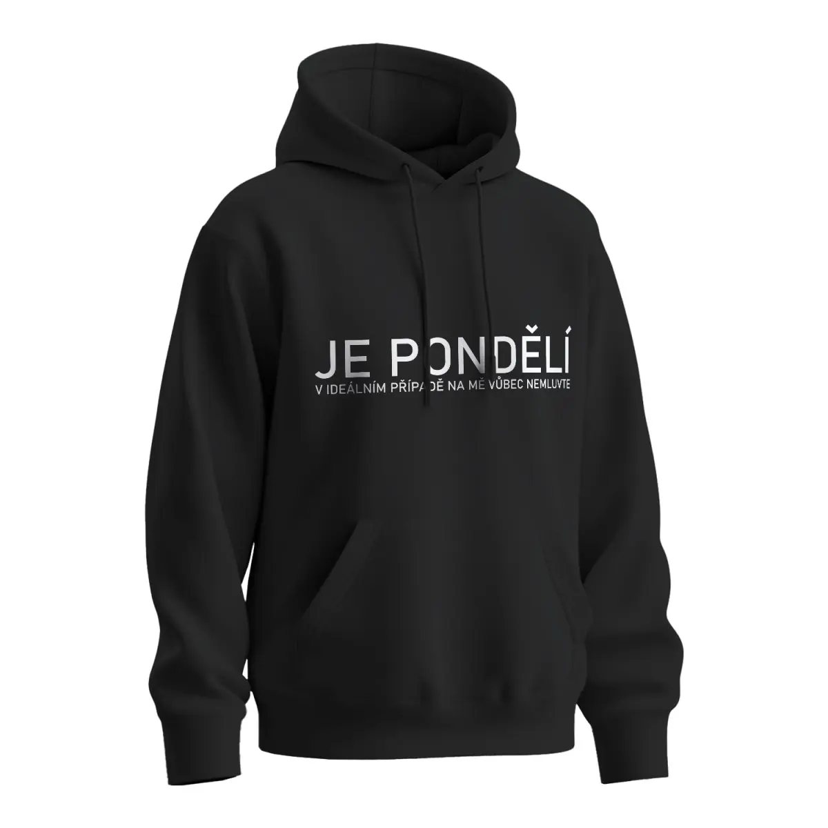 Mikina s potiskem Je pondělí - černá S