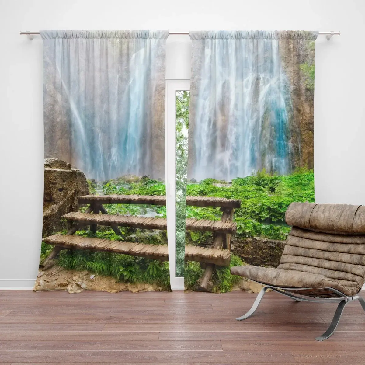 Závěs Posezení u vodopádu: 2ks 140x250cm