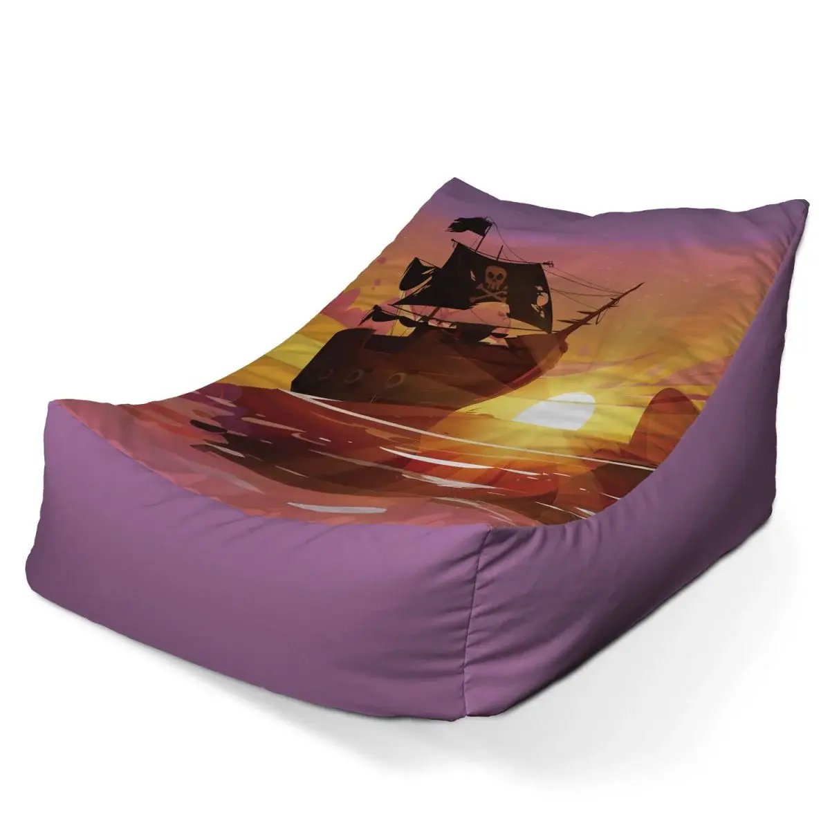 Sedací vak Lounge Pirátská loď při západu slunce - 80 x 95 x 50 cm
