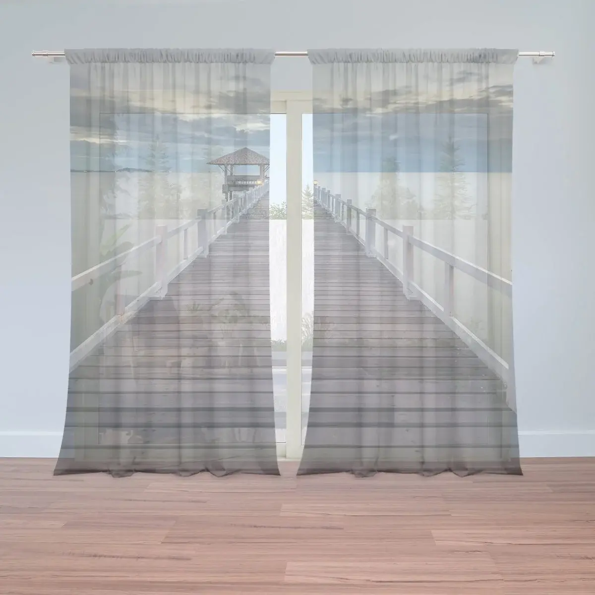 Záclony Dřevěné molo: 2ks 150x250cm