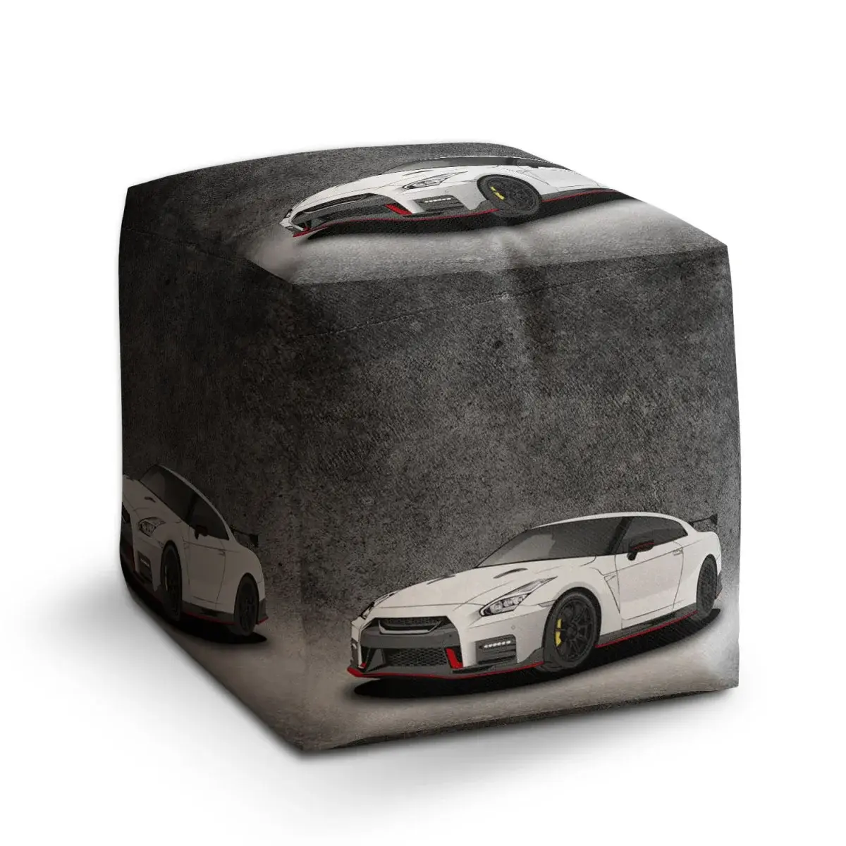 Taburet Cube Nissan GTR 35 Šedý - 60x60x60 cm