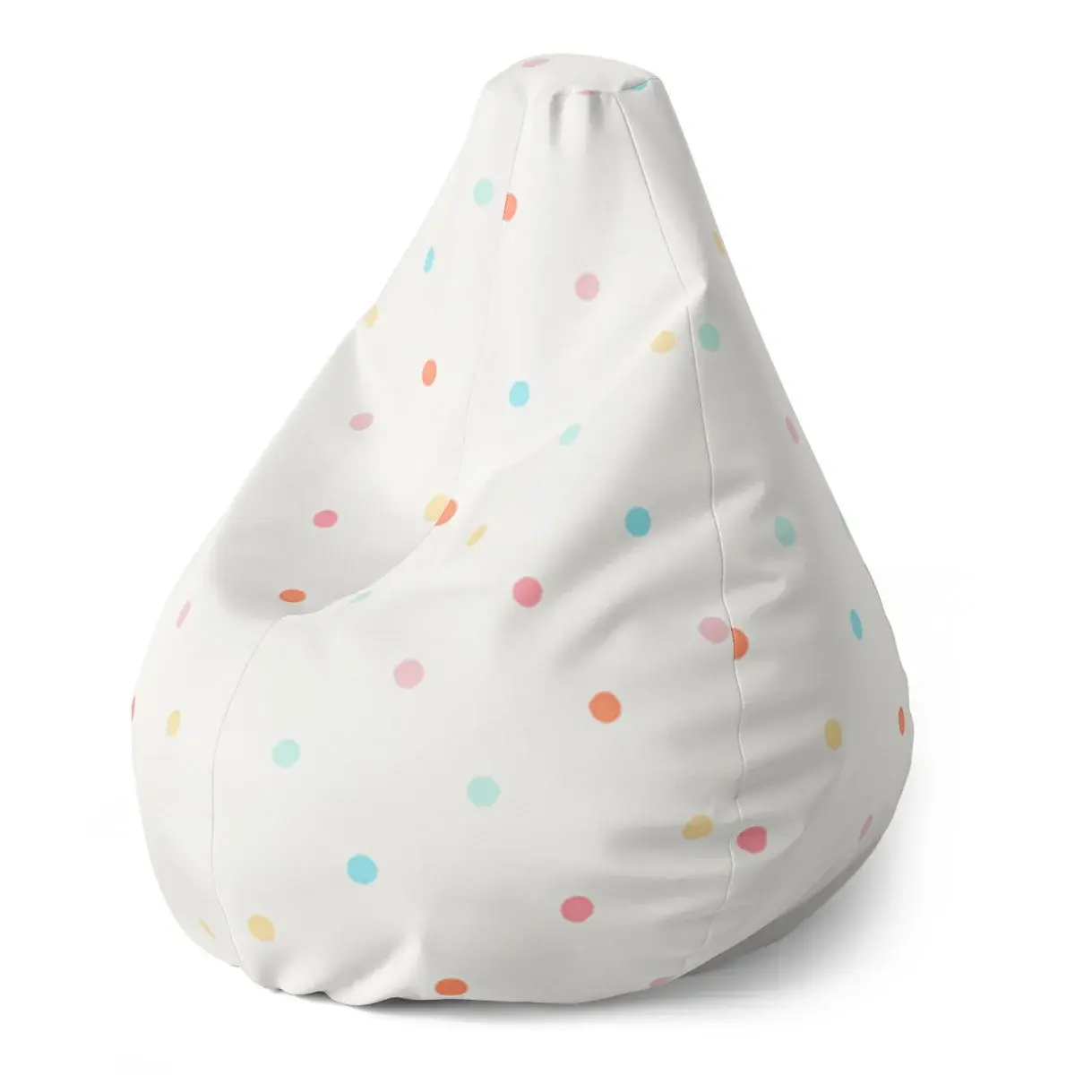 Sedací vak Pear Barevné tečky na béžové - 70 x 95 x 15 cm