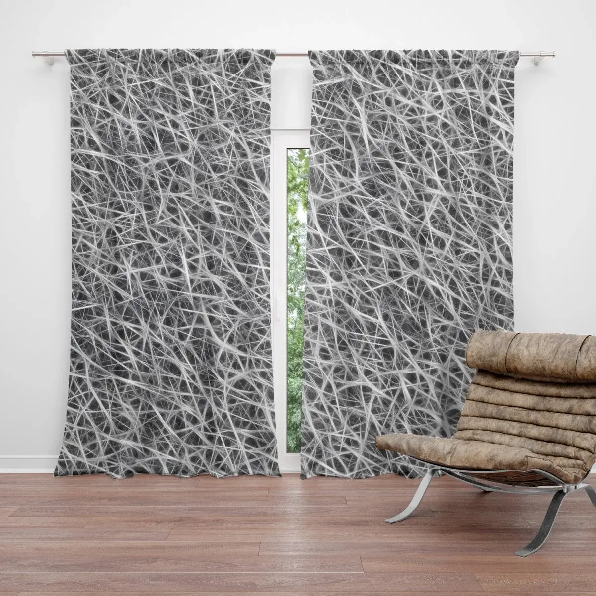 Závěs Bílá vlákna: 2ks 140x250cm
