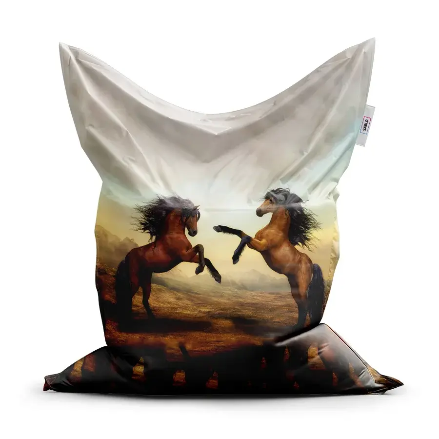 Sedací vak Classic Vzpínající se koně - 150x100 cm