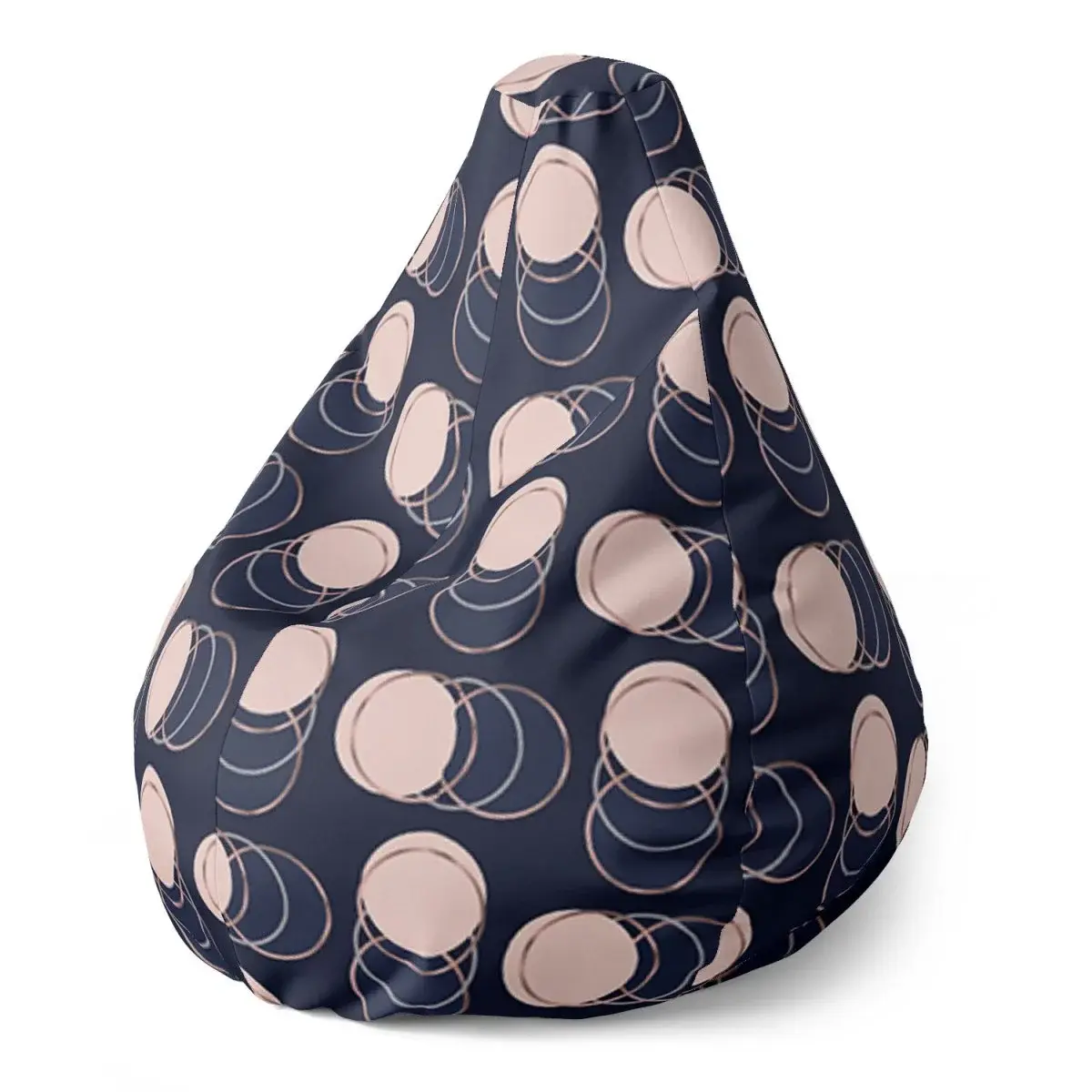 Sedací vak Pear Kruhy a puntíky - 70 x 95 x 15 cm