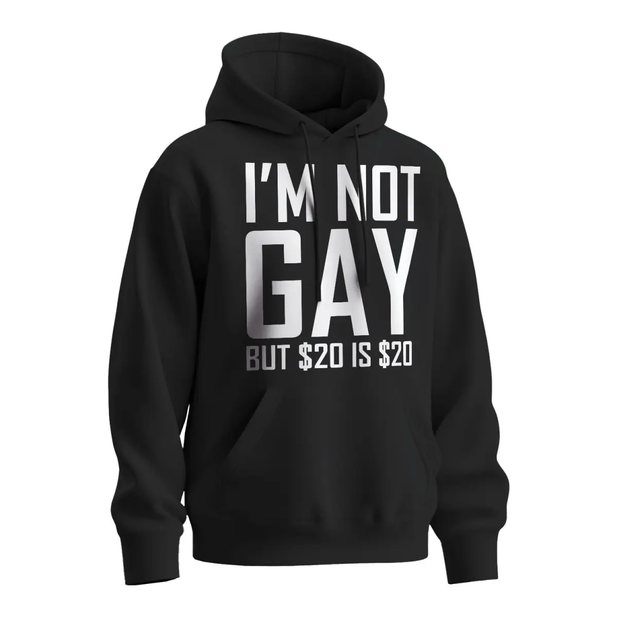 Mikina s potiskem I'm not gay, but... - černá XL