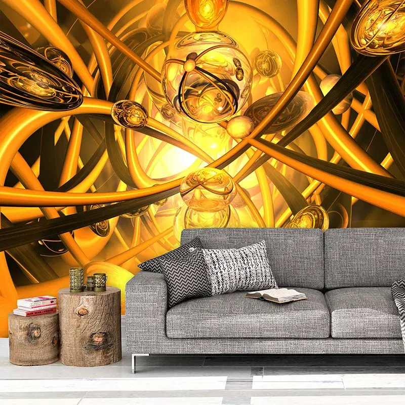 Tapeta Žlutá abstrakce - 125x75 cm