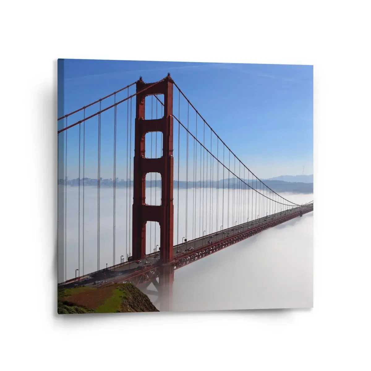 Obraz Golden Gate v mlze - 110x110 cm