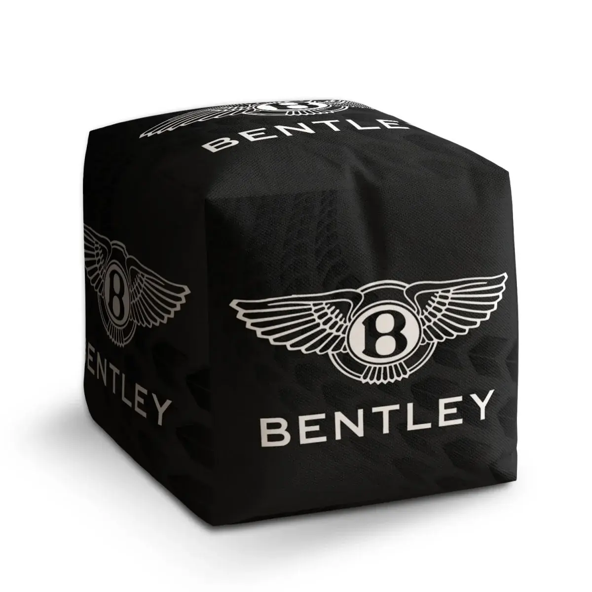 Taburet Cube Logo Bentley Černý - 50x50x50 cm