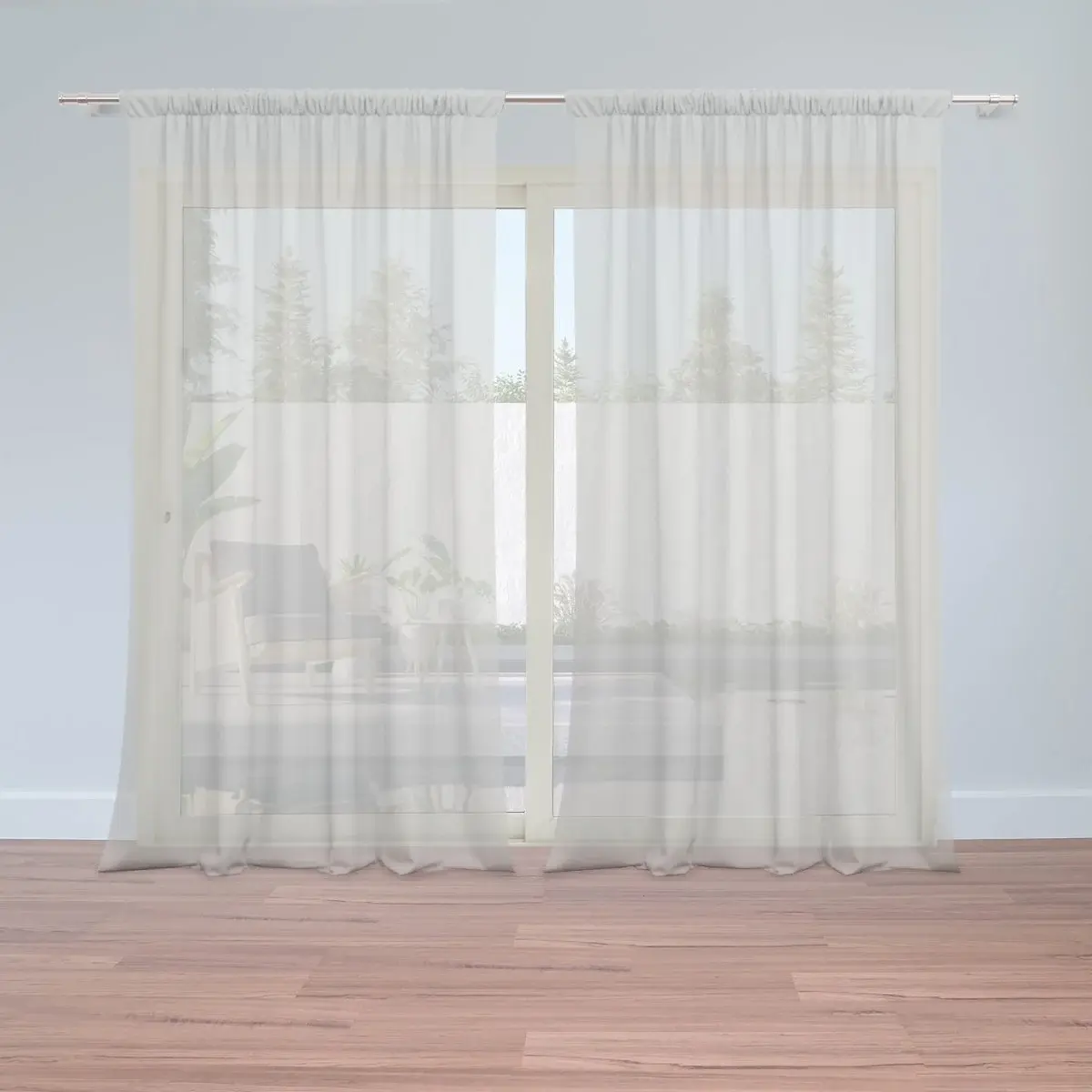Záclony Ledově šedá: 2ks 150x250cm