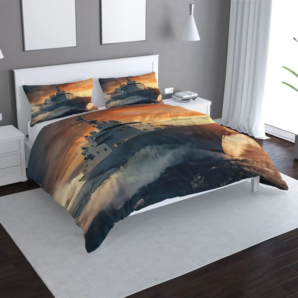 Povlečení Válečná loď v rozbouřených vodách - 140x220 / 90x70