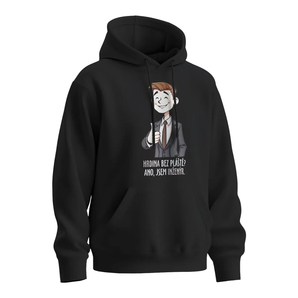 Mikina s potiskem Ano, jsem inženýr - černá 4XL