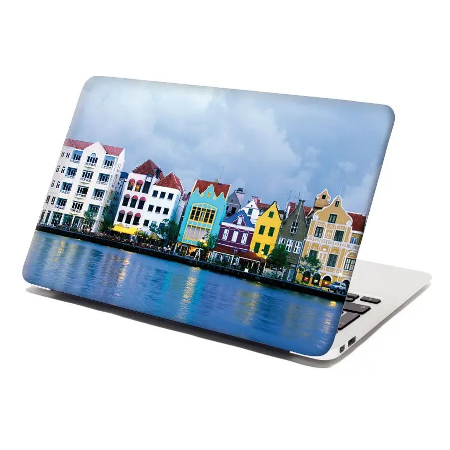 Samolepka na notebook Domky u moře - 29x20 cm