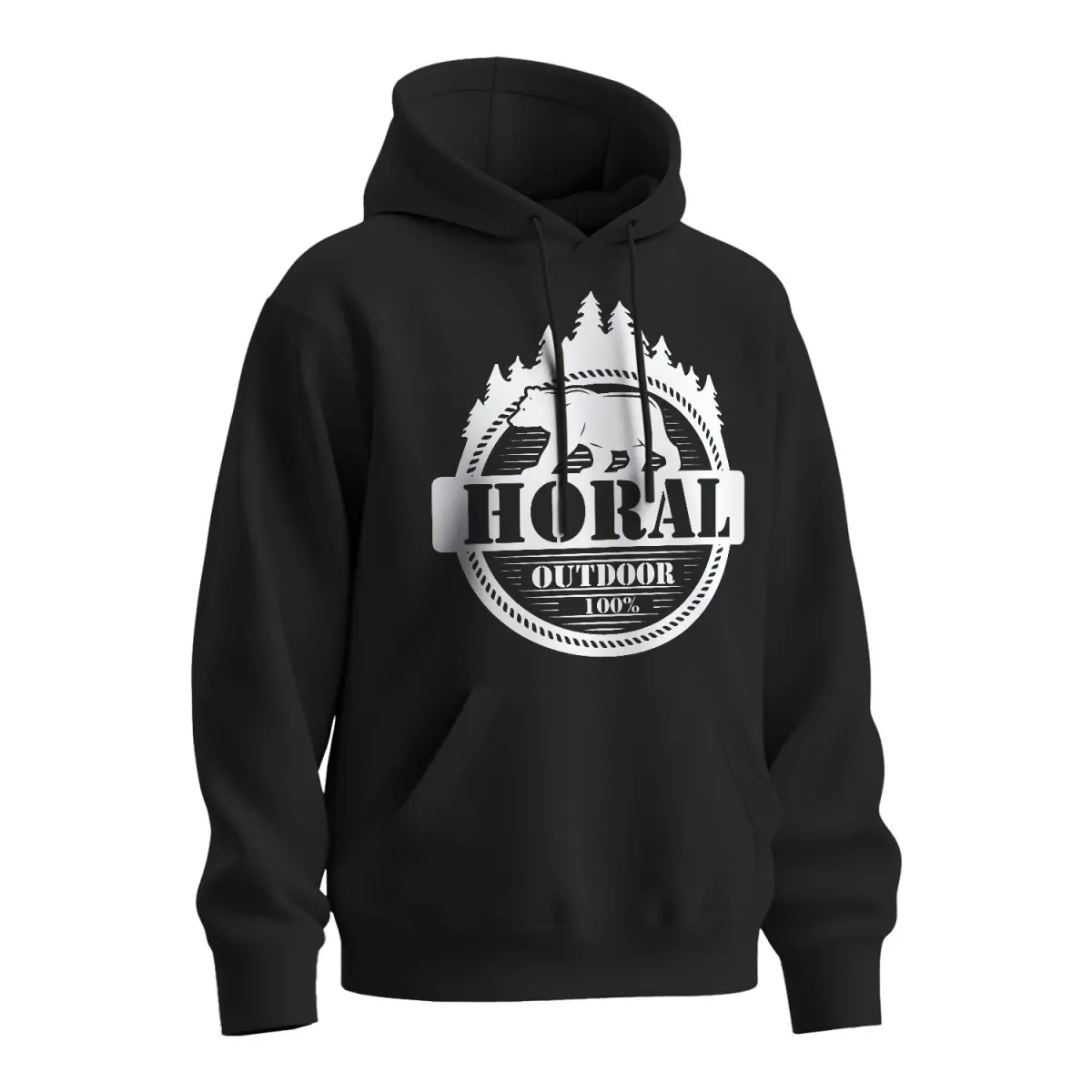 Mikina s potiskem Horal - černá