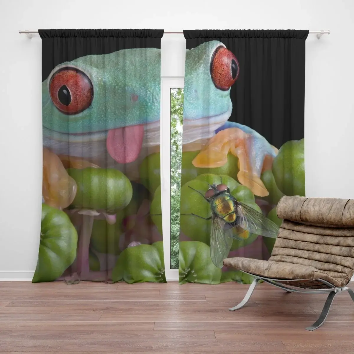 Závěs Veselá žába: 2ks 140x250cm