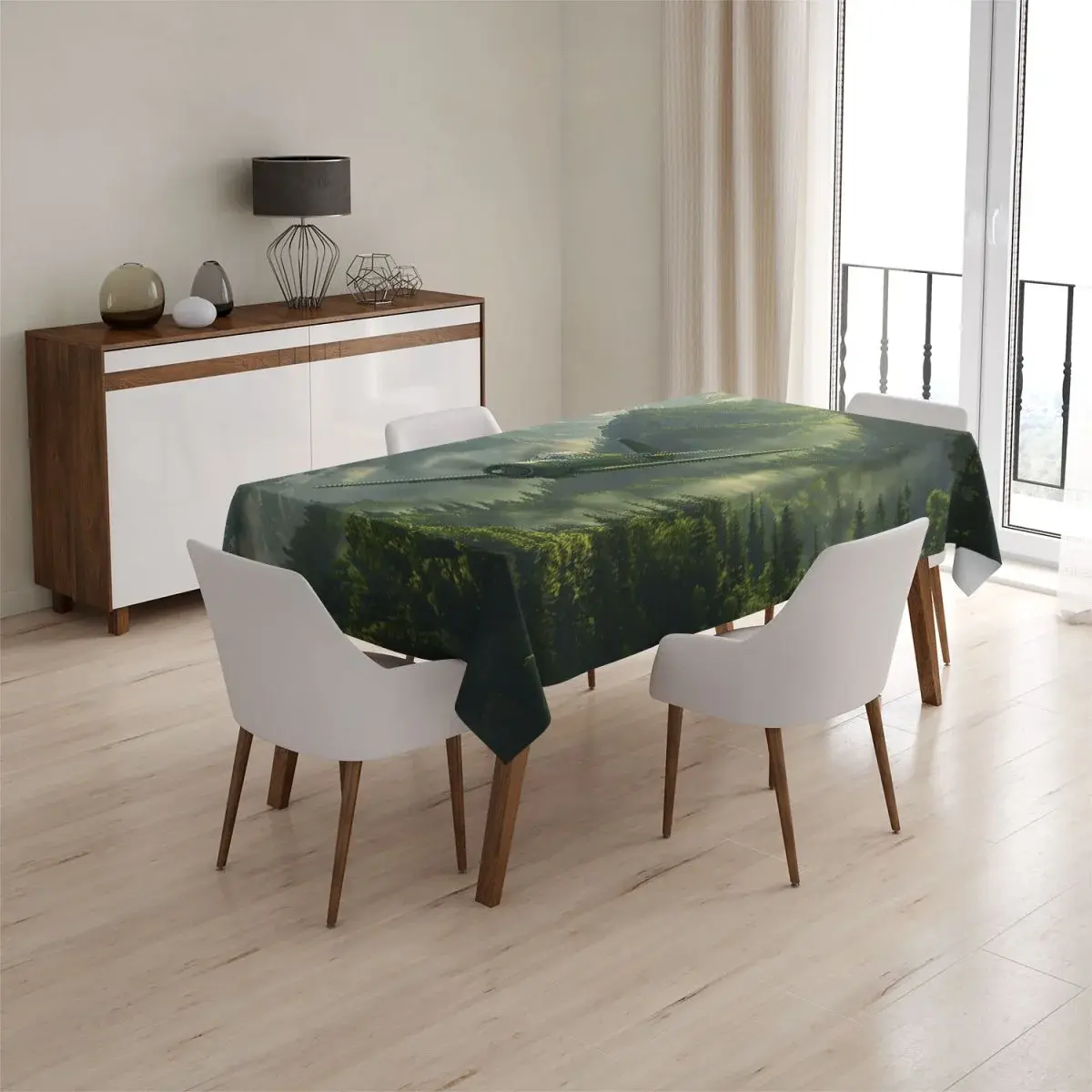 Ubrus Bojové letadlo v horách - 130x130 cm