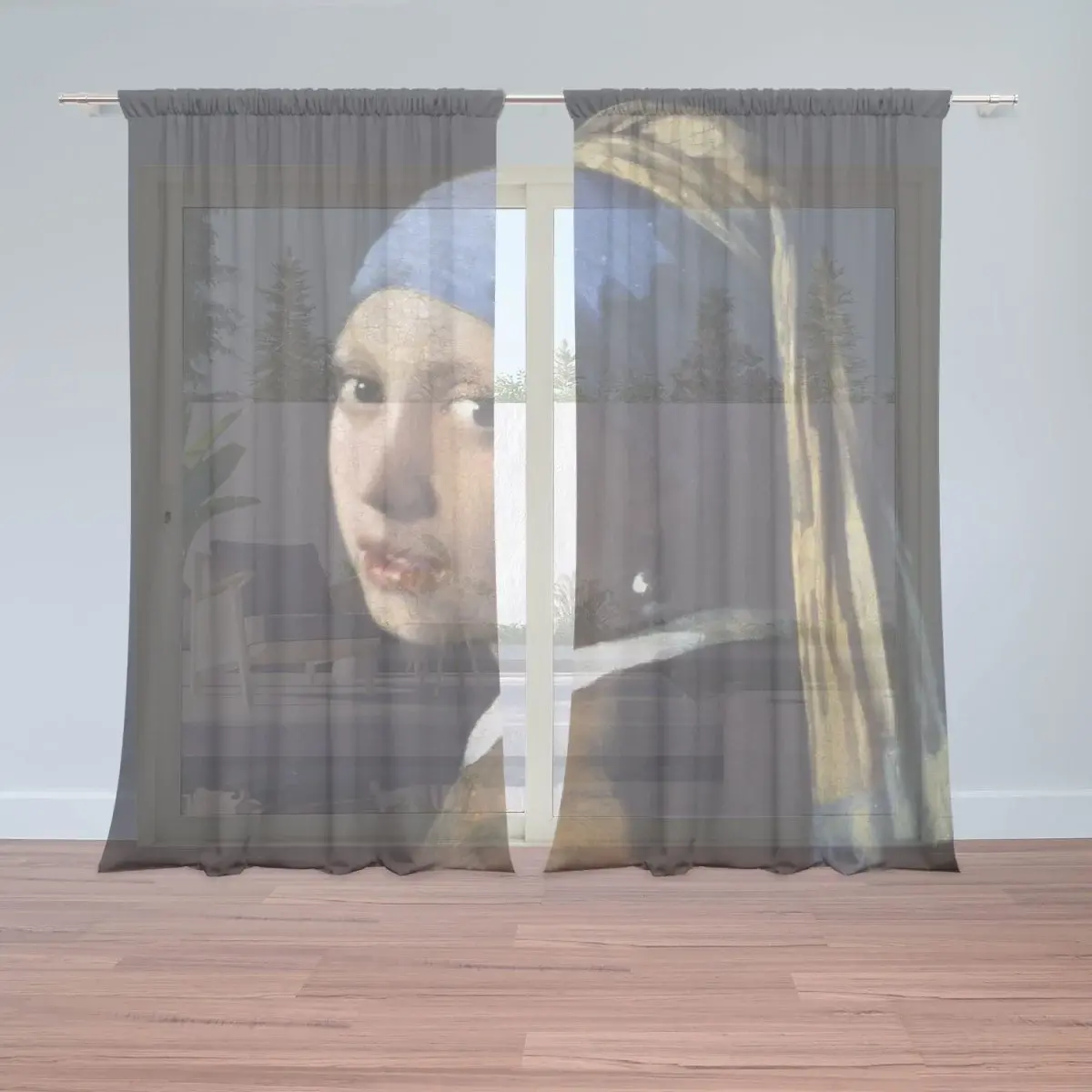 Záclony Dívka s perlou - Johannes Vermeer: 2ks 150x250cm