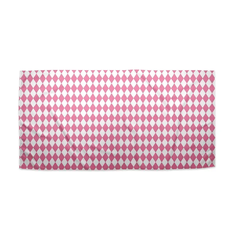 Ručník Růžovobílé kosočtverce - 50x100 cm