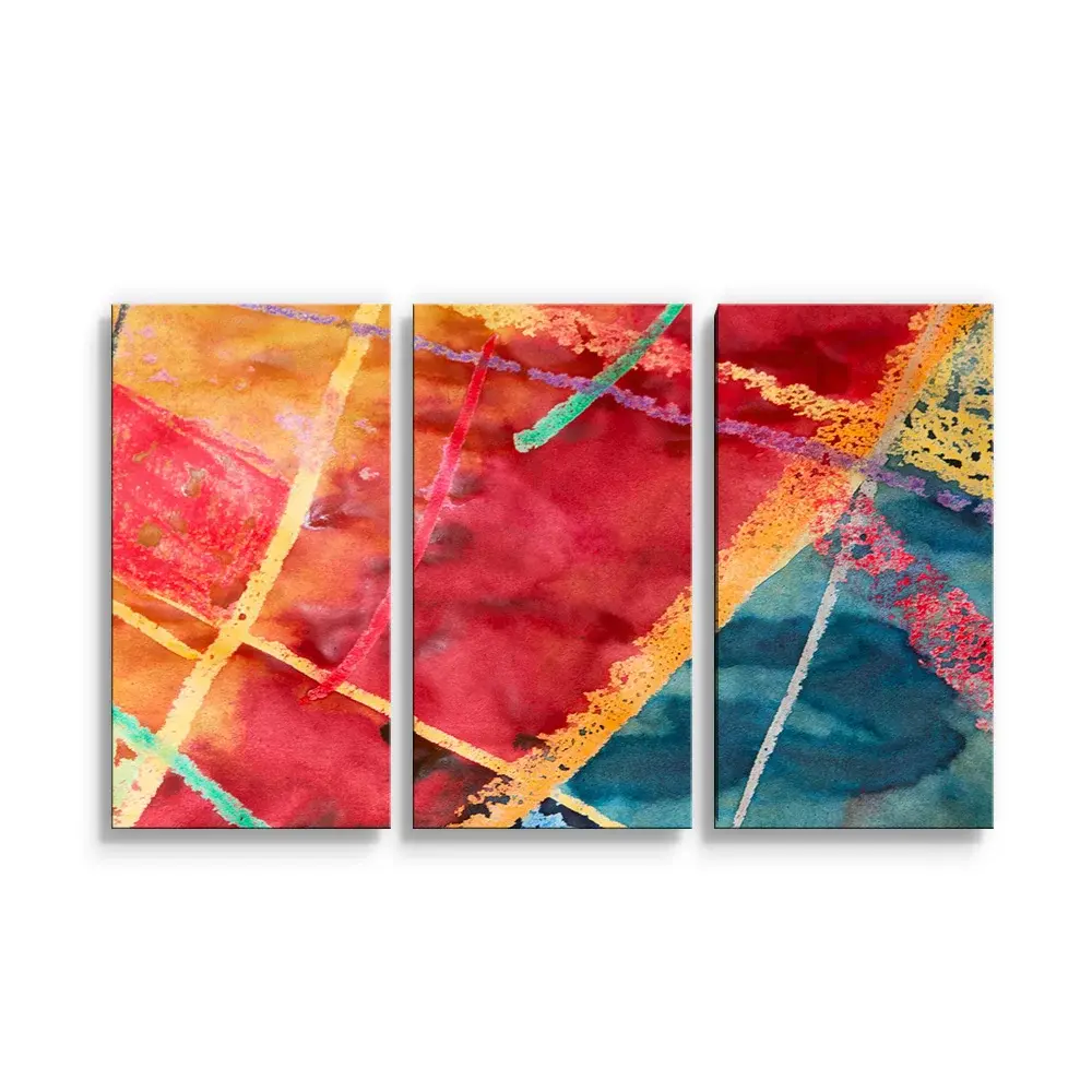 Obraz - 3-dílný Barevné čáry - 120x80 cm