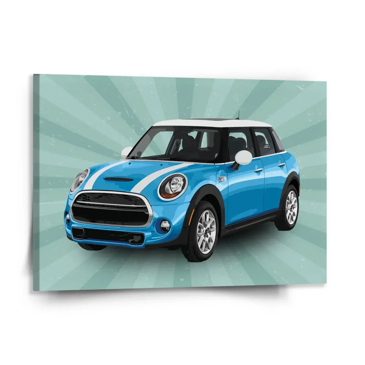 Obraz Mini sedan Zelené pozadí - 150x110 cm