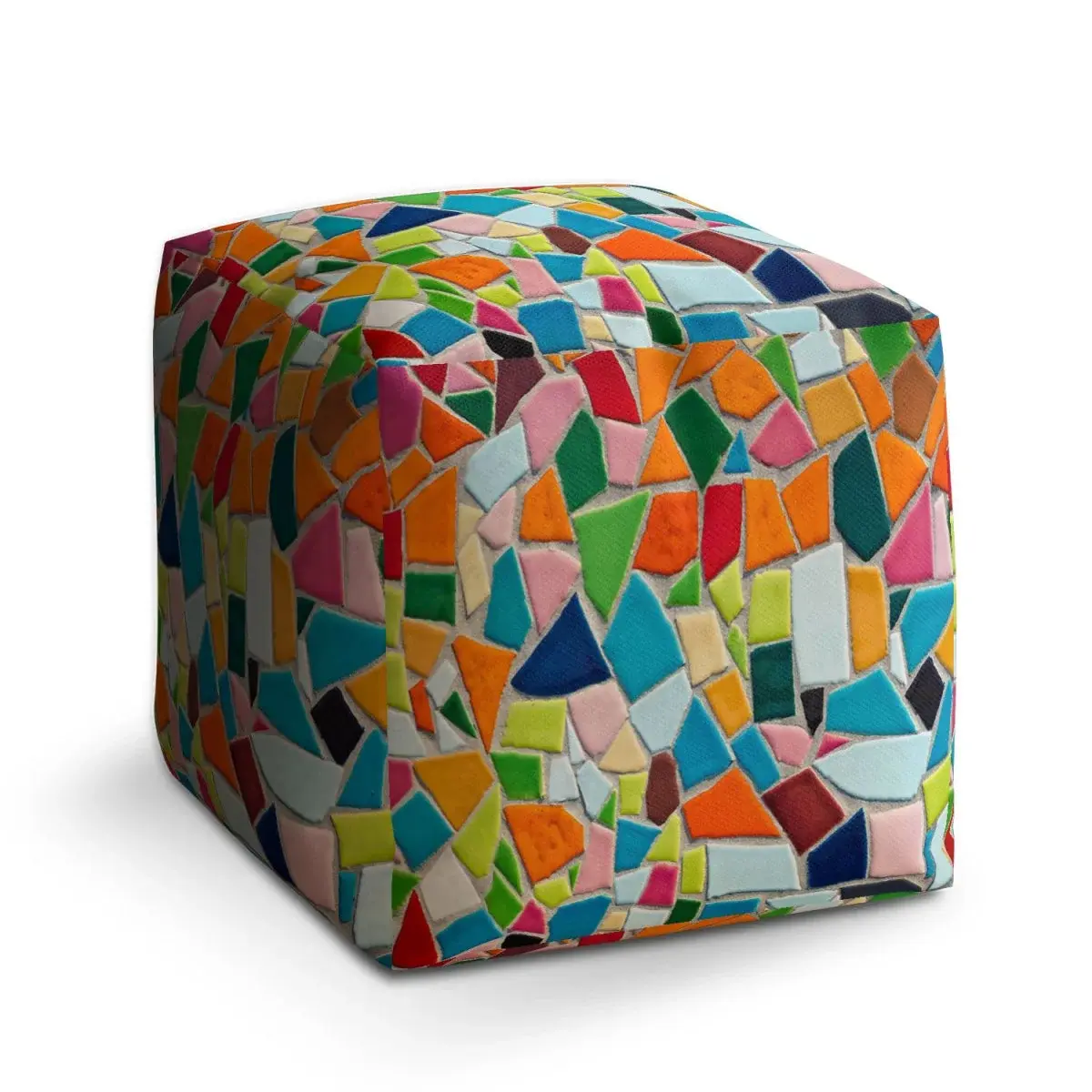 Taburet Cube Barevná mozaika - 50x50x50 cm