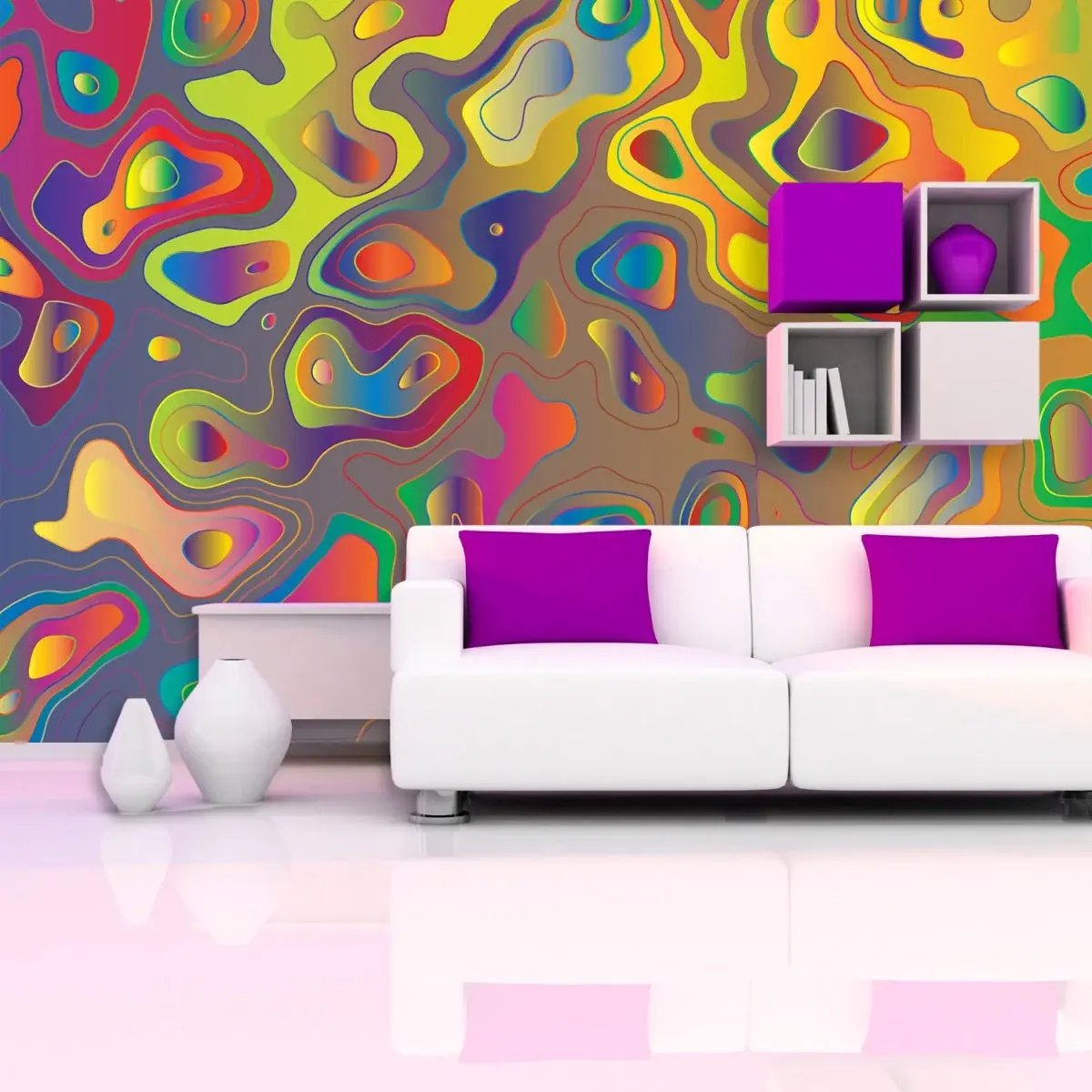 Tapeta Barevné skvrny - 336x220 cm