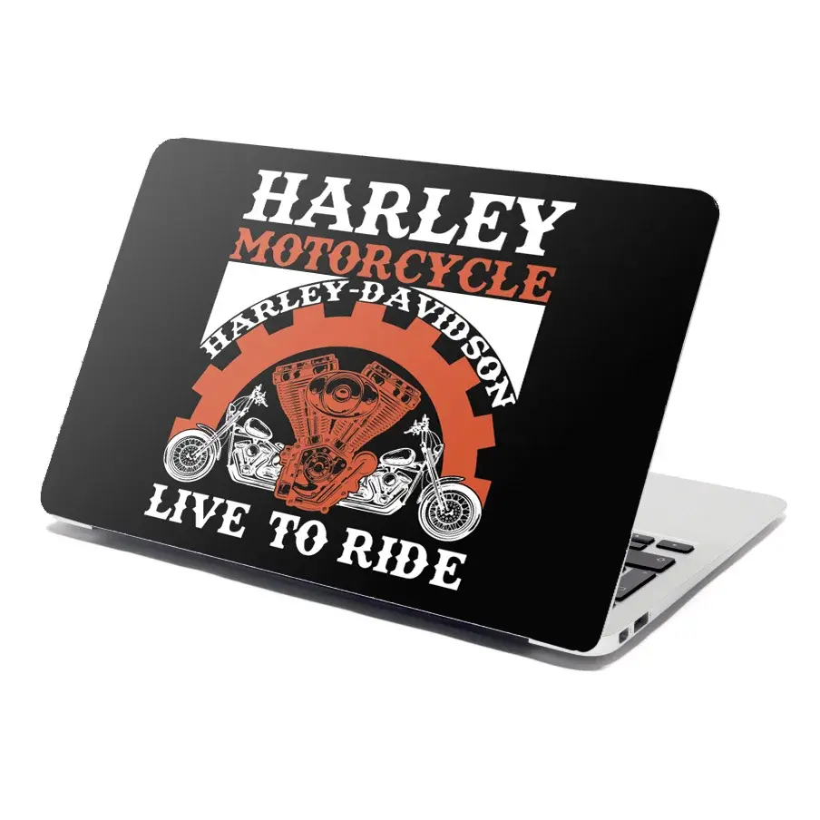 Samolepka na notebook Harley-Davidson Live to ride - 29x20 cm
