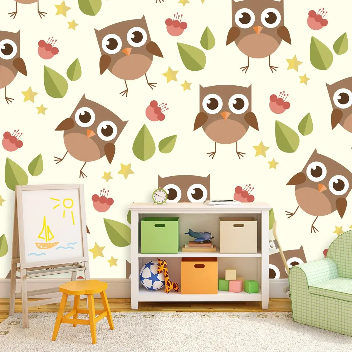 Tapeta Sovy - 125x75 cm