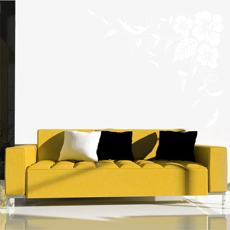 Samolepka na zeď: Květinový ornament - 120x111 cm