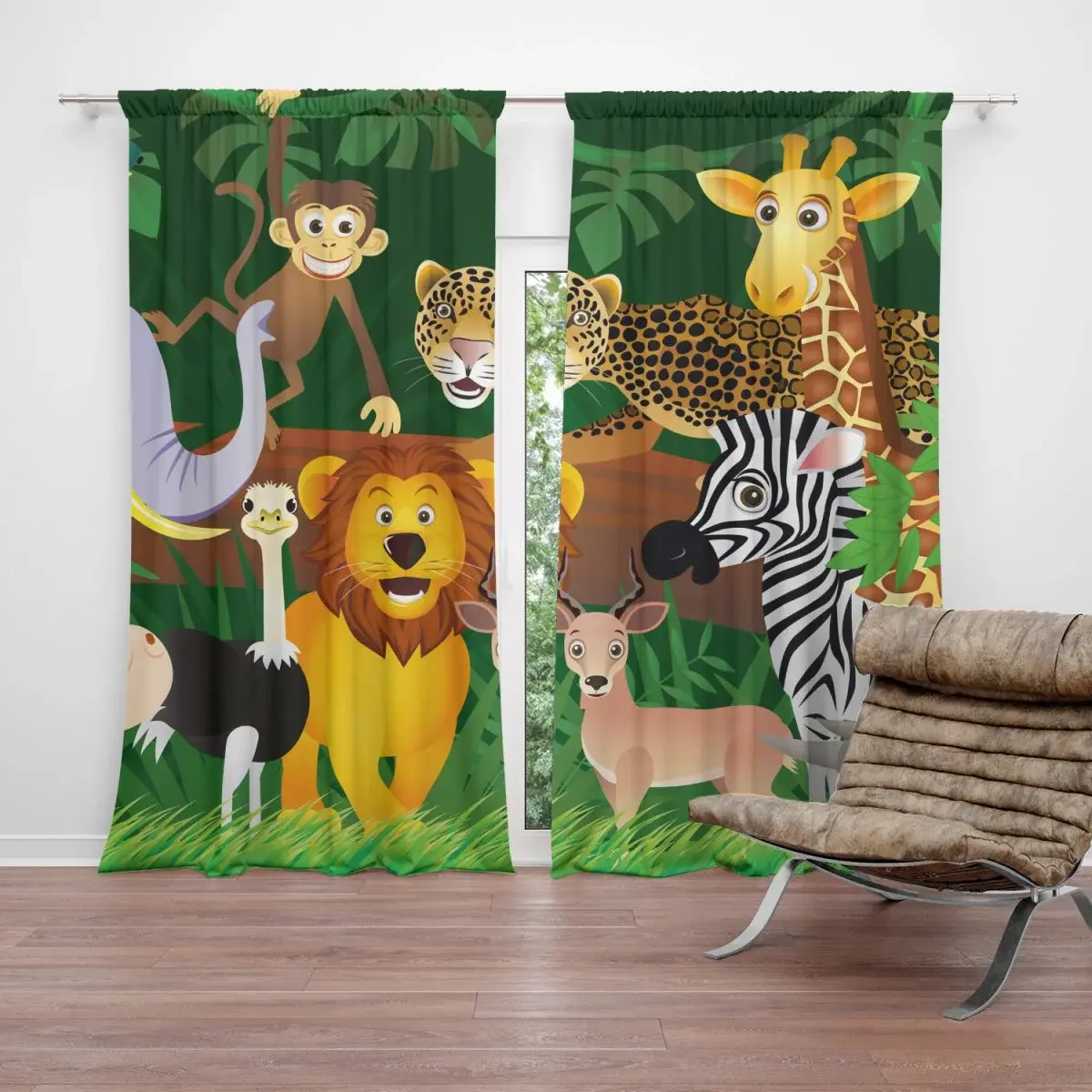 Závěs Zvířátka: 2ks 140x250cm